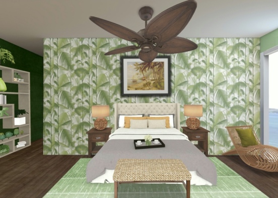 Green beachbay room  Design Rendering