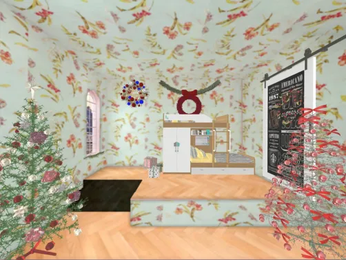 twin girls room Christmas time