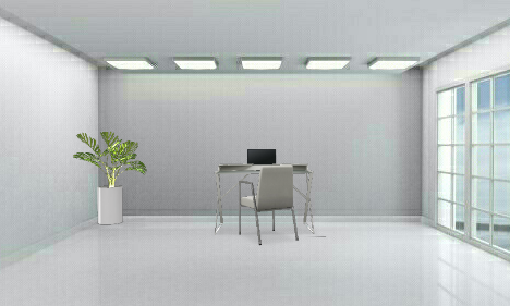 Minimalist Office Design Rendering