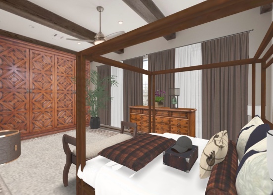 Mediterranean style master bedroom  Design Rendering