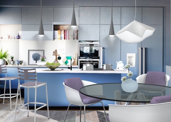 Morandi colours Kitchen  Design Rendering