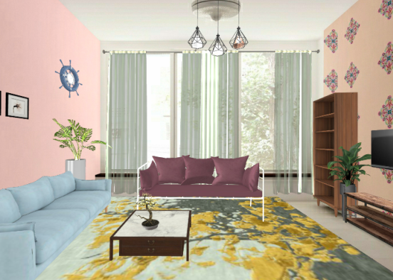Living room  Design Rendering