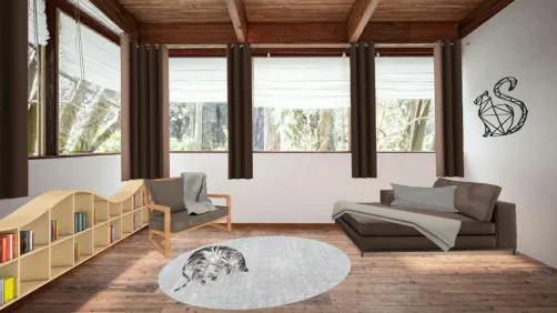 I desinged a reading room which can serve as a bedroom too