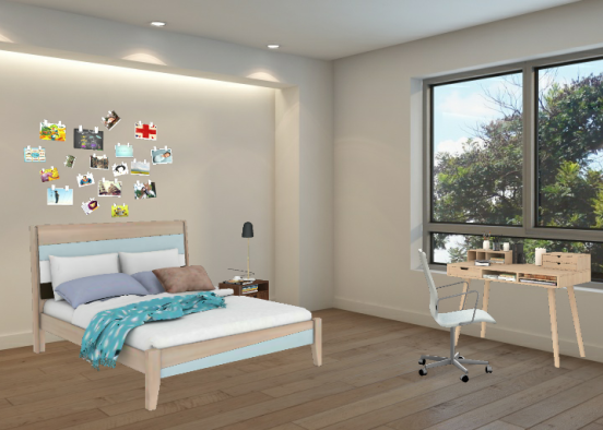 habitación individual con cama Matrimonial Design Rendering