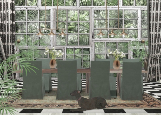 Dining in the conservatory. Design Rendering