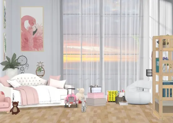 little girls birthday room  Design Rendering