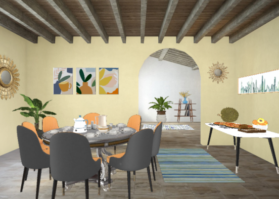 Many Friends Dining Room  Design Rendering
