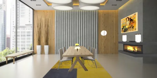 Wood dining room