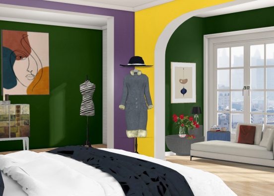 Bedroom full of colors💙💜🤎🖤🤍💥 Design Rendering