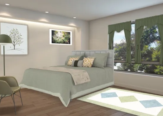 Olive Bedroom  Design Rendering