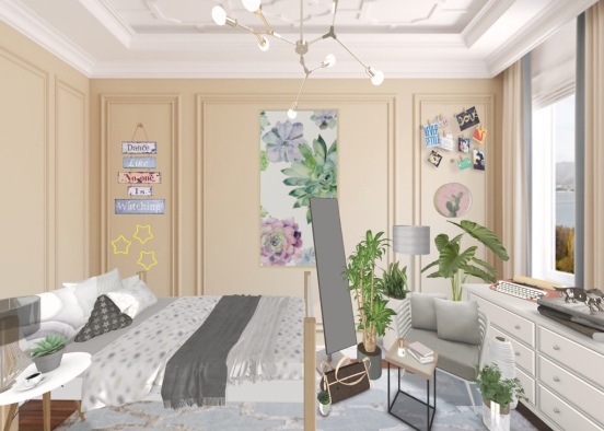 aesthtic plant bedroom Design Rendering