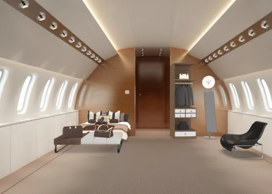 Airplane Bedroom Design Rendering