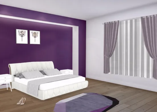 Mauve Bedroom Design Rendering