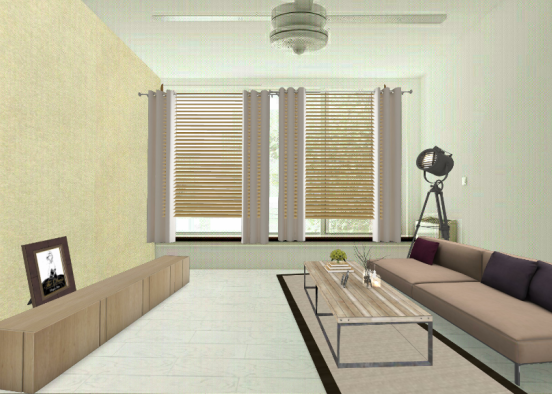 Living room beige Design Rendering
