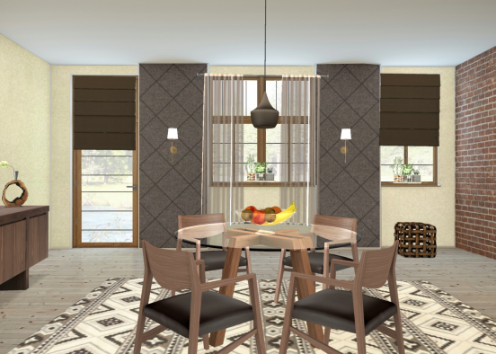 Rustic dining room Design Rendering