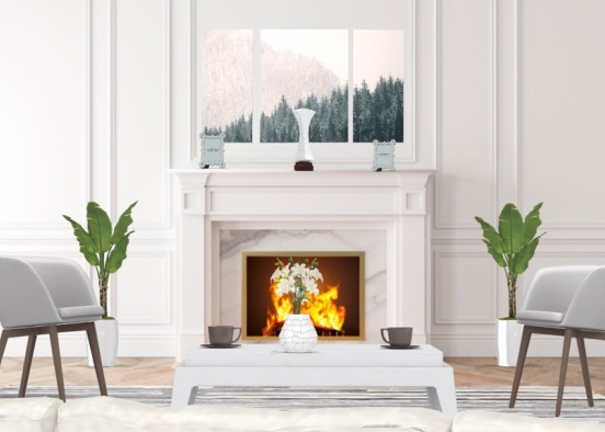 Winter Living Room Design Rendering