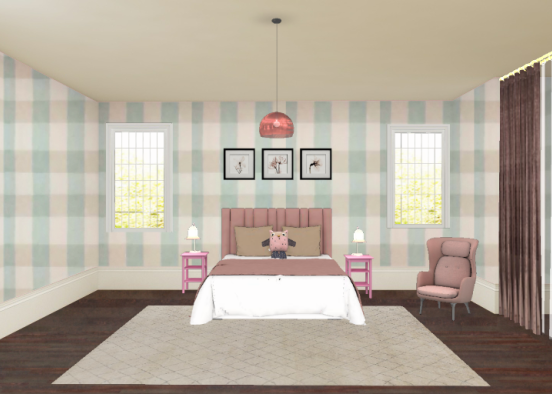 Pink  bedroom Design Rendering