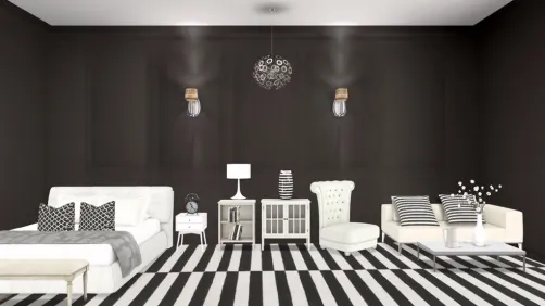 black and white room 
