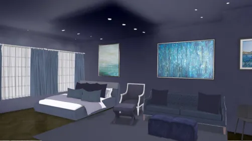dark blue room