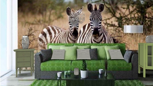 Zebra and green