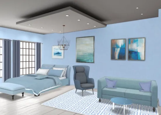 Classic blue room 2 Design Rendering