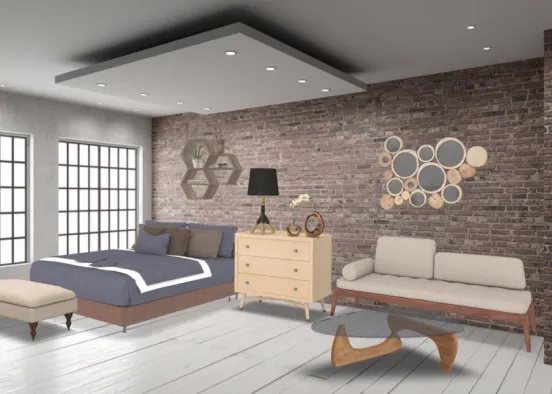 # natural wood room Renderização de Design
