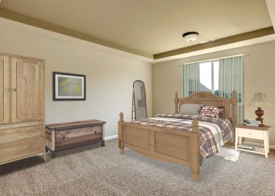 country bedroom  Design Rendering