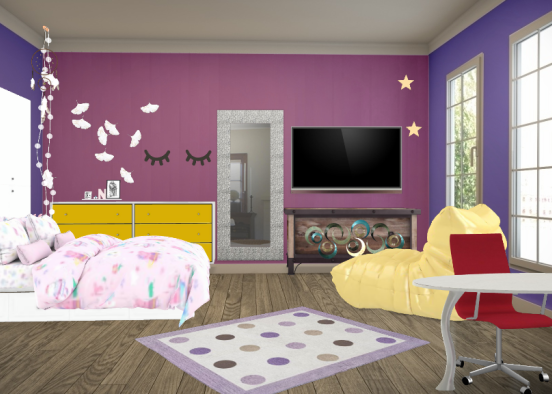 Kinderzimmer mädchen Design Rendering