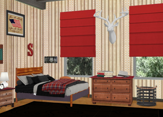 Old Ranch Bedroom Design Rendering