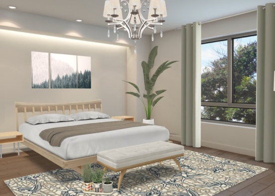 classy bedroom Design Rendering