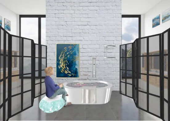 the ocean bathroom Design Rendering