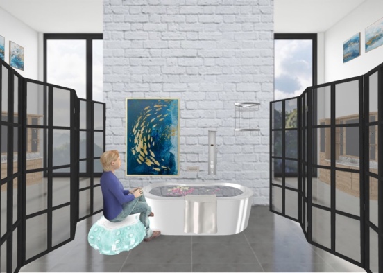 the ocean bathroom Design Rendering