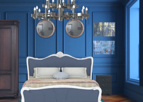 blue Bedroom  Design Rendering