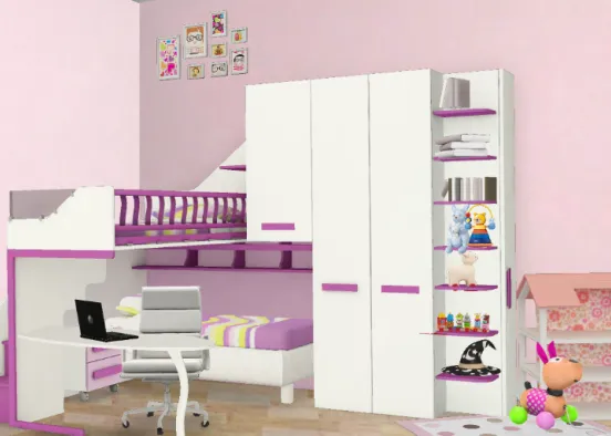 Kids room(in rose) Design Rendering