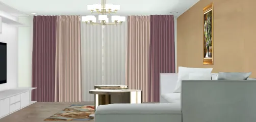 Gold pink big condo living room