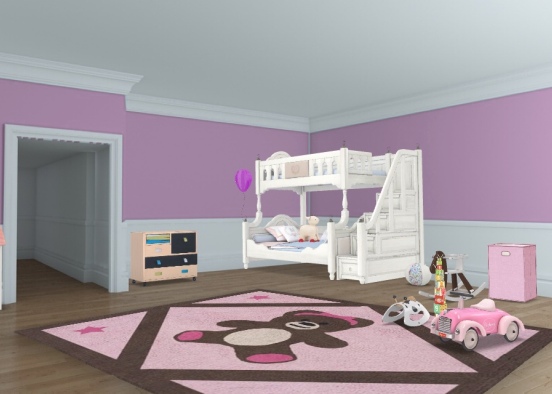 really cute girls bedroom Design Rendering