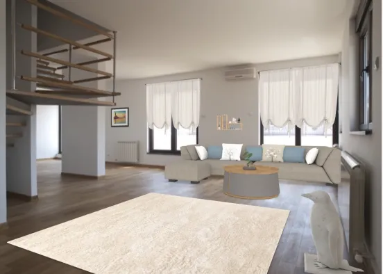 Apartment Living Room Design Rendering