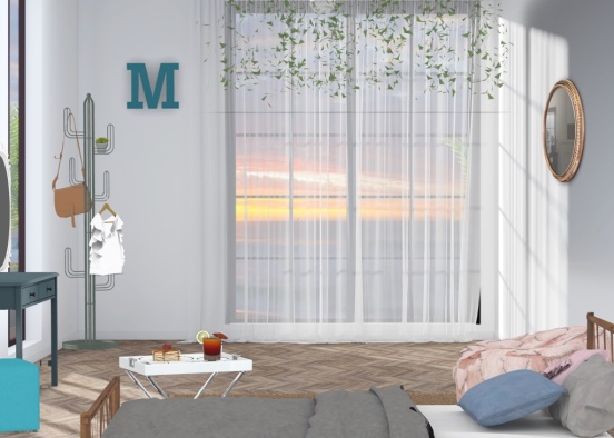 Megan Beach House Bedroom Design Rendering