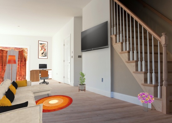 orange living room 🍊  Design Rendering