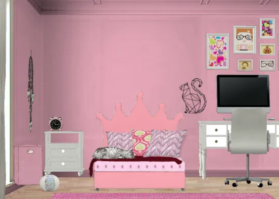 Pink bedroom like comennt and share. Cute and Lovely bedroom for girls Design Rendering