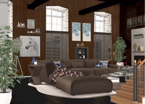 Modern Living Room Design  Design Rendering