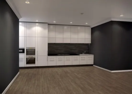 black and white is very stylish and beautiful colors such a kitchen should be at all Design Rendering