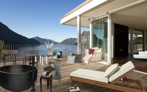 Casual outdoor seating area 