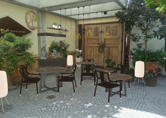 terrace of a country restaurant  Design Rendering