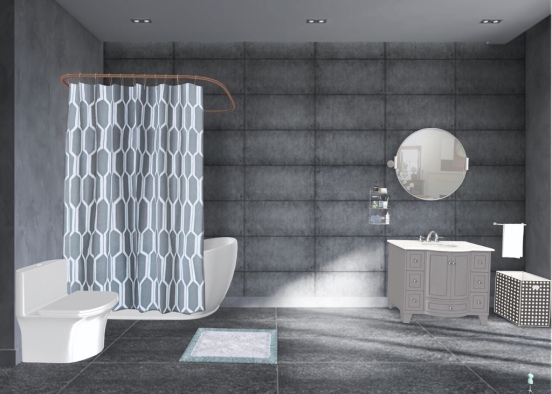 grey bathroom  Design Rendering