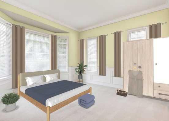 a bedroom with many plants  Design Rendering