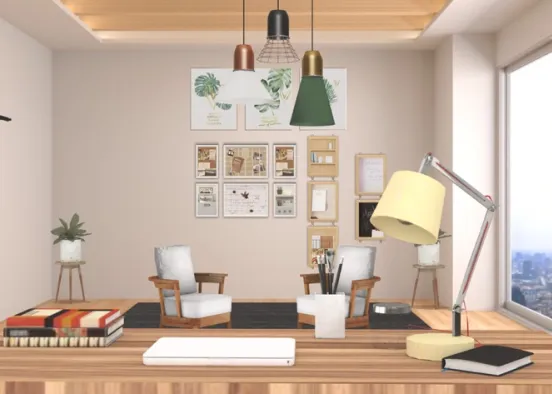 I want this office!!!!🥺😍🙌🏻💗 Design Rendering