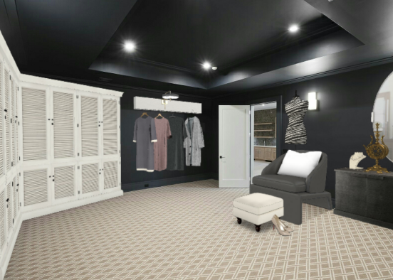 minimal walk in closet) Design Rendering