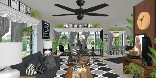 Sunporch, Living, & Dining rooms 