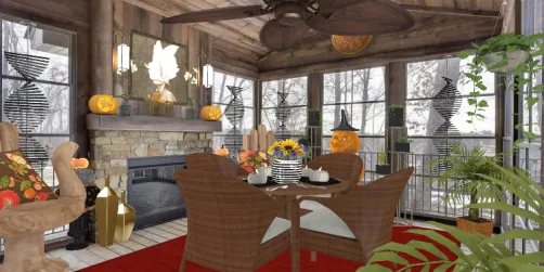 Halloween screened porch 🎃💀🎃